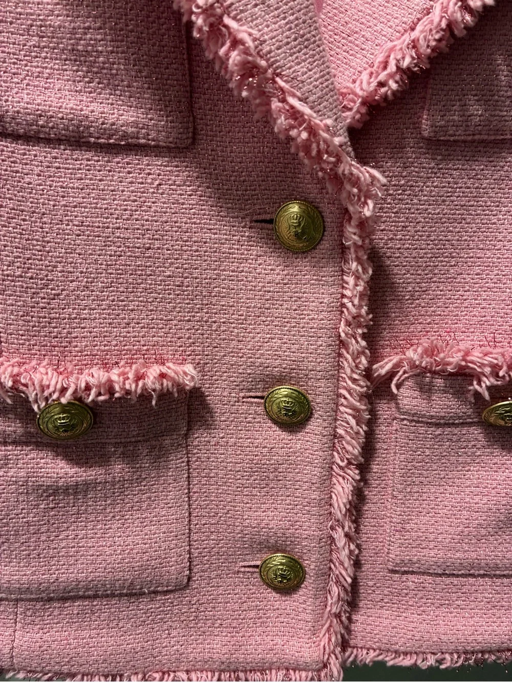 L'AGENCE Pink Frayed Jacket - Picture 3 of 10